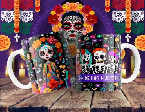 vectores plantilas CATRINA,DÍA DE MUERTOS,HALLOWEEN,